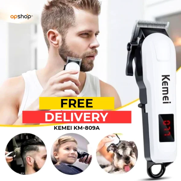 Kemei KM-809A - Electric Rechargeable Trimmer - Official Version - 6 Month Warranty - Free Delivery